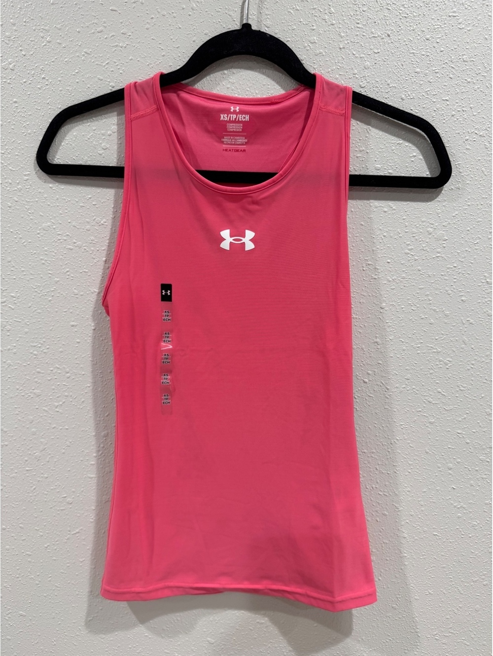 Under Armour HeatGear Compression Racerback Tank Top Pink XS